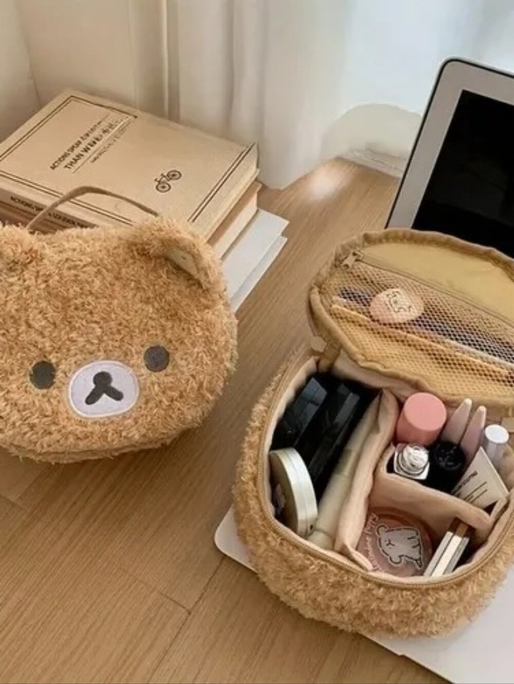San-X Rilakkuma Plush Face Vanity Case / Cosmetic Pouch